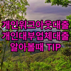 개인워크아웃대출 개인대부업체대출 알아볼때 TIP