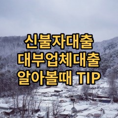 신불자대출 대부업체대출 알아볼때 TIP