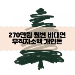 무직자 270만원소액대출 270만원개인돈대출 270만원월변대출 270만원비대면대출 무직자