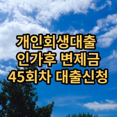 개인회생대출 인가후45회차 개인회생대출 변제금45회차 개인회생중대출 미납금45회차 대출가능한곳