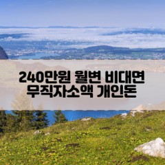 무직자 240만원소액대출 240만원개인돈대출 240만원월변대출 240만원비대면대출 무직자