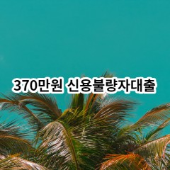 370만원 신용불량자대출 급전 당일 소액 일수 월변