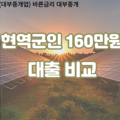 현역군인 비대면160만원대출 개인돈160만원대출 소액160만원 월변160만원