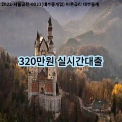 320만원 실시간대출 급전 당일 소액 일수 월변