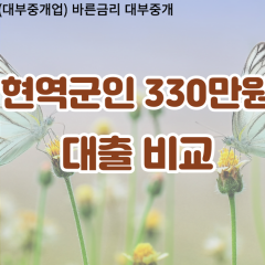 현역군인 비대면330만원대출 개인돈330만원대출 소액330만원 월변330만원